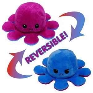 Reversible Purple & Dark Blue Octopus Plushie